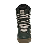 Vans Hi-Standard OG Snowboard Boot 2024 - A dark green snowboard boot with a white logo on the side and white laces.