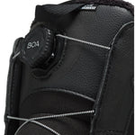 Vans Junior's Juvie Linerless Snowboard Boot 2025 - Black snowboard boot with white logo on side and black laces.