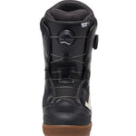Vans Men's Aura Pro Snowboard Boot 2025 - Black snowboard boot with white logo on side and brown sole.