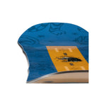 Arbor Junior's Votive Snowboard 2025 - A blue snowboard with a black floral pattern and white accents.