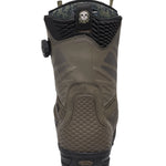 Vans Men's Verse x Parker Szumowski Snowboard Boot 2025 - A black snowboard boot with a white skull logo on the tongue and a strap buckle.