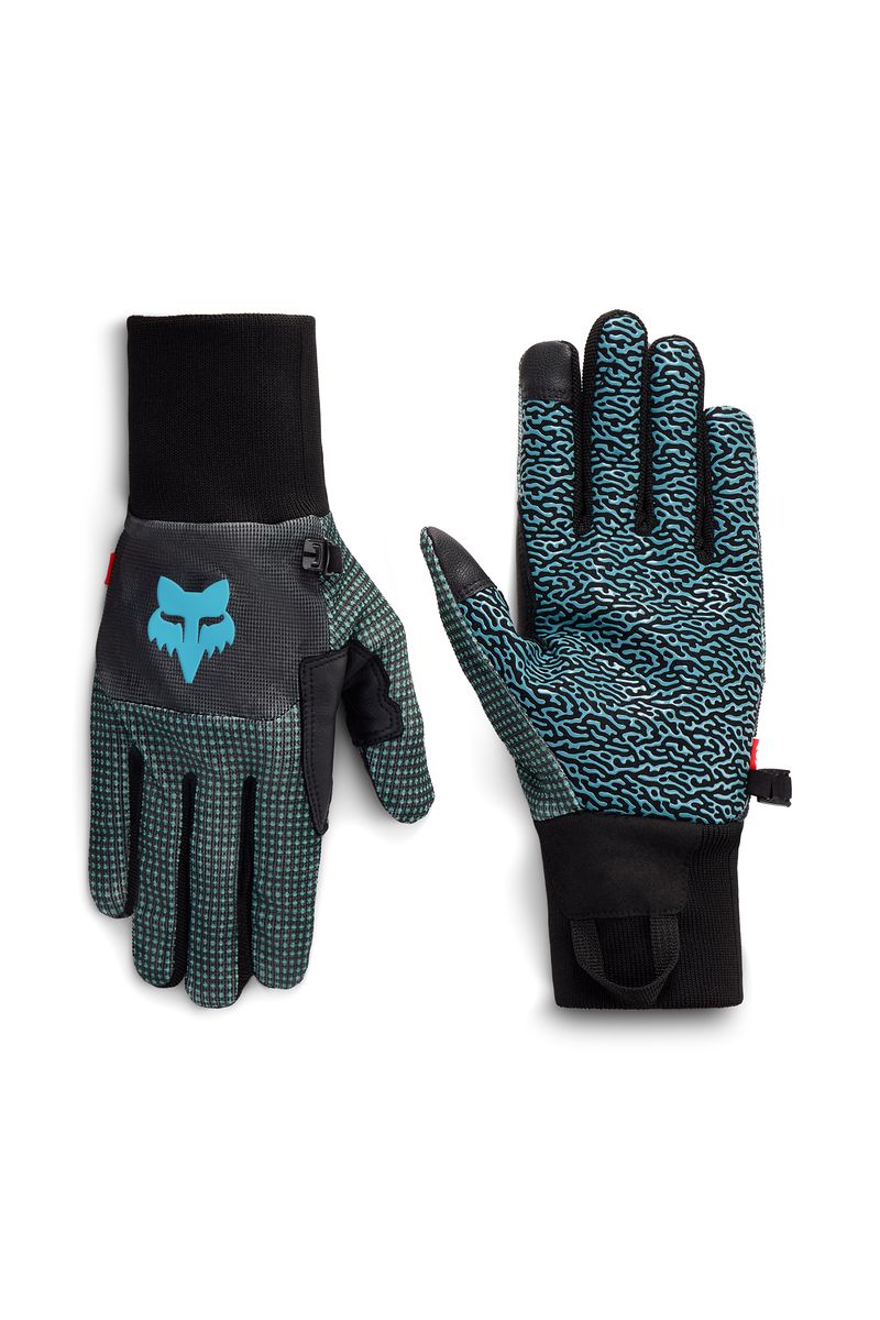686 Hold Up Pipe Gloves 2027 in teal and black with textured pattern and grippy fingers