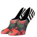 Stance Women's Riso No Show Sock 2024 - A pair of women's no-show socks with a pink and green floral pattern.