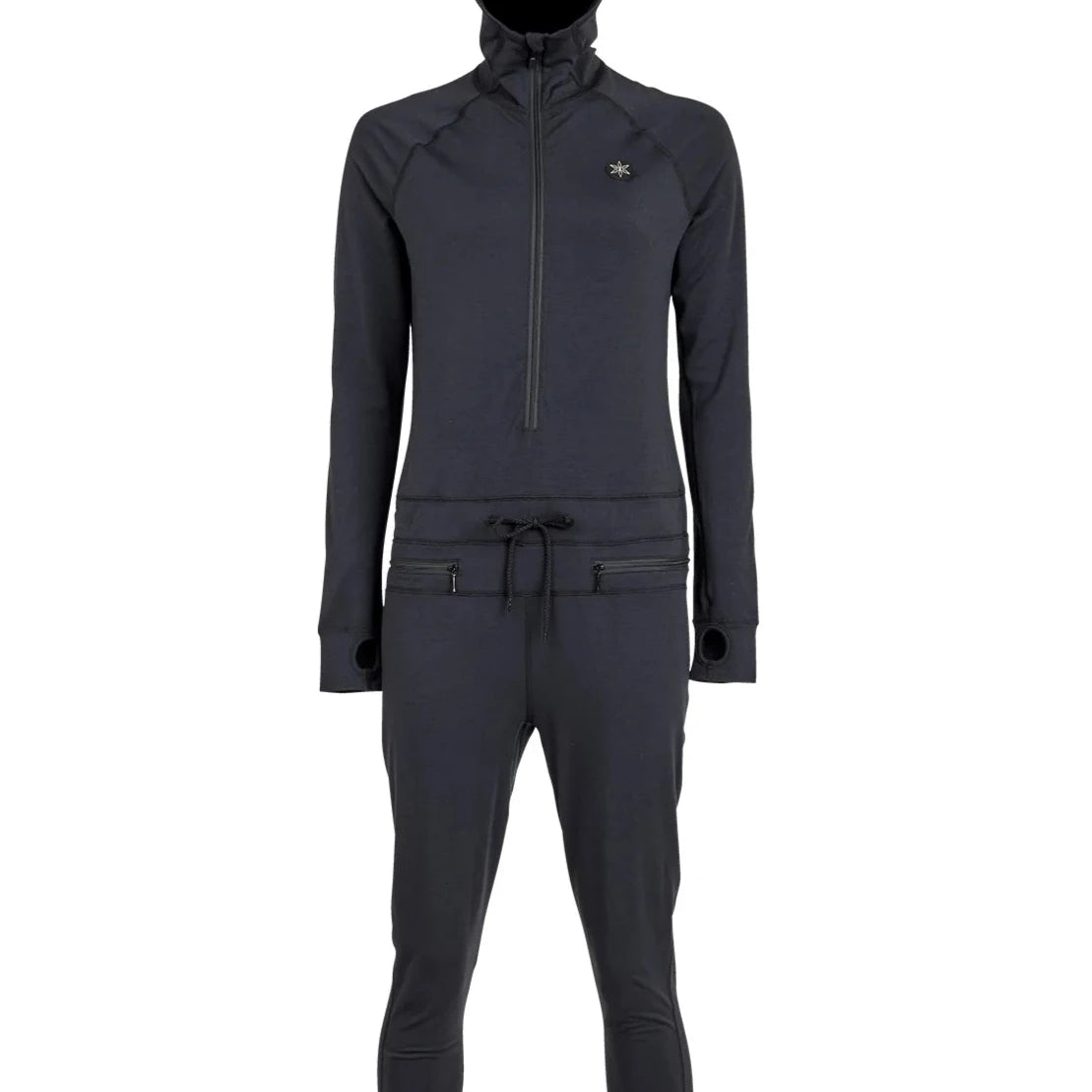 Airblaster Women's Classic Ninja Suit 2025 - Black ninja suit with a small white logo on the left chest area.