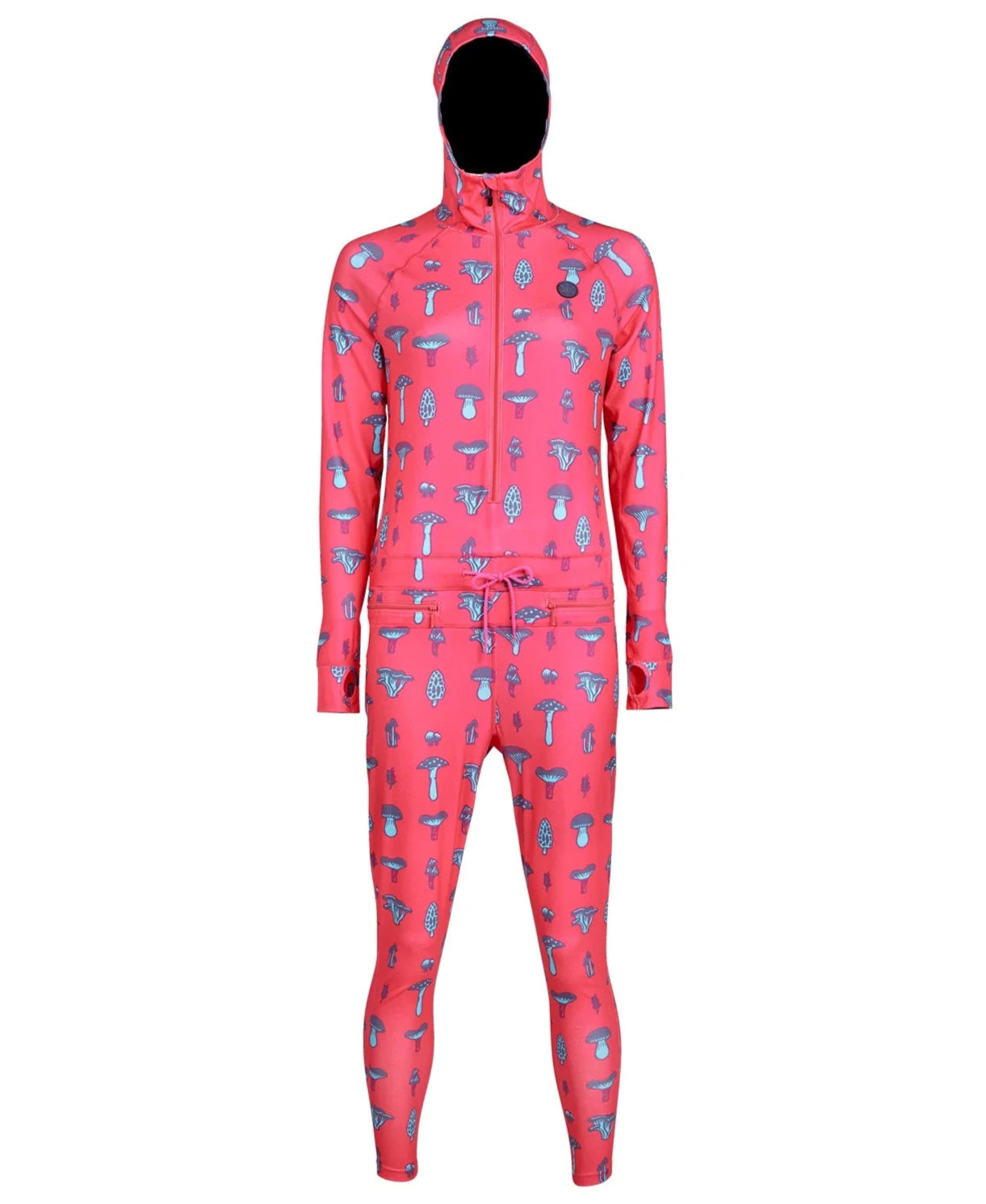Airblaster Women's Classic Ninja Suit 2025 - Pink suit with blue mushroom pattern.