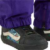 Airblaster Women's Nai Freedom Boss Pant 2025 - Black snow pants with a subtle pattern of small, light blue and green shapes on the side.