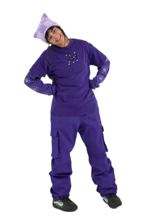 Airblaster Women's Nai Freedom Boss Pant 2025 - Black snowboard pants with a white logo on the left thigh.