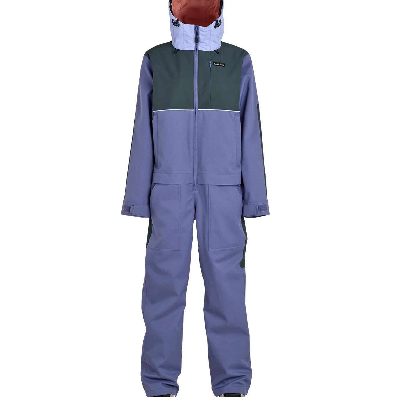 Airblaster Women's Stretch Freedom Suit 2025 - A black and white snowsuit with a bold, geometric pattern on the legs.