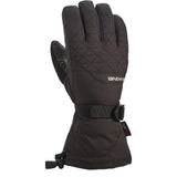 Dakine Women's Leather Camino Glove - A black glove with a quilted pattern on the back of the hand and fingers, featuring a strap closure at the wrist.