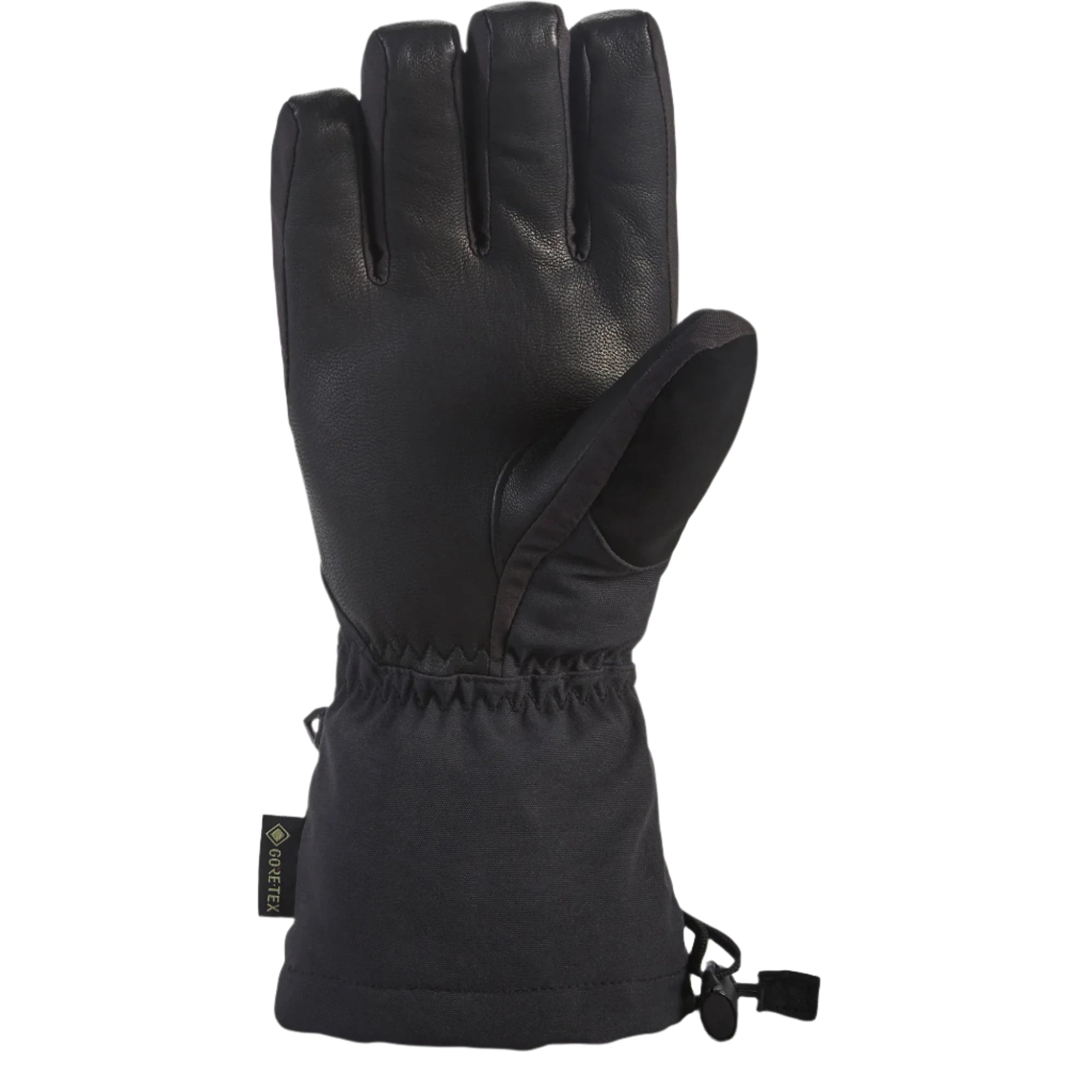 Dakine Women's Leather Sequoia Gore-Tex Glove - A black leather glove with a quilted pattern on the back of the hand and a strap closure at the wrist.