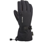 Dakine Women's Leather Sequoia Gore-Tex Glove - A black glove with a zippered pocket on the side and a strap closure at the wrist, featuring a leather palm and thumb.