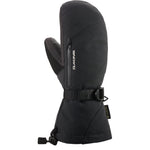 Dakine Women's Leather Sequoia Gore-Tex Mitt - A black mitt with a zippered pocket on the back of the hand, featuring a leather palm and thumb overlay.