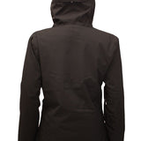 Turbine Women's Wander Insulated Jacket - A black insulated jacket with a hood, featuring a zippered front and two side pockets.