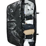 Burton Wheelie Gig Snowboard Bag - Large black bag with a retractable handle and wheels, featuring a zippered top opening and multiple pockets on the front.