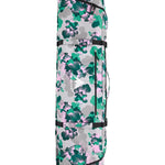 Burton Wheelie Gig Snowboard Bag - A large, rectangular snowboard bag with a gray base color and a pattern of green and pink flowers.