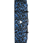 Burton Wheelie Gig Snowboard Bag - A black snowboard bag with a blue and white abstract pattern, featuring a zippered top and two side pockets.