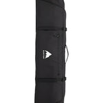 Burton Wheelie Gig Snowboard Bag - A black snowboard bag with a white logo featuring a mountain peak and the word "BURTON" in small letters, positioned on the front of the bag.