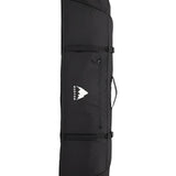 Burton Wheelie Gig Snowboard Bag - A black snowboard bag with a white logo featuring a mountain peak and the word "BURTON" in small letters, positioned on the front of the bag.