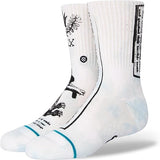 Out of Weeks Kids C Sock 2022 - White socks with a small black logo on top and a blue stripe at the toe.