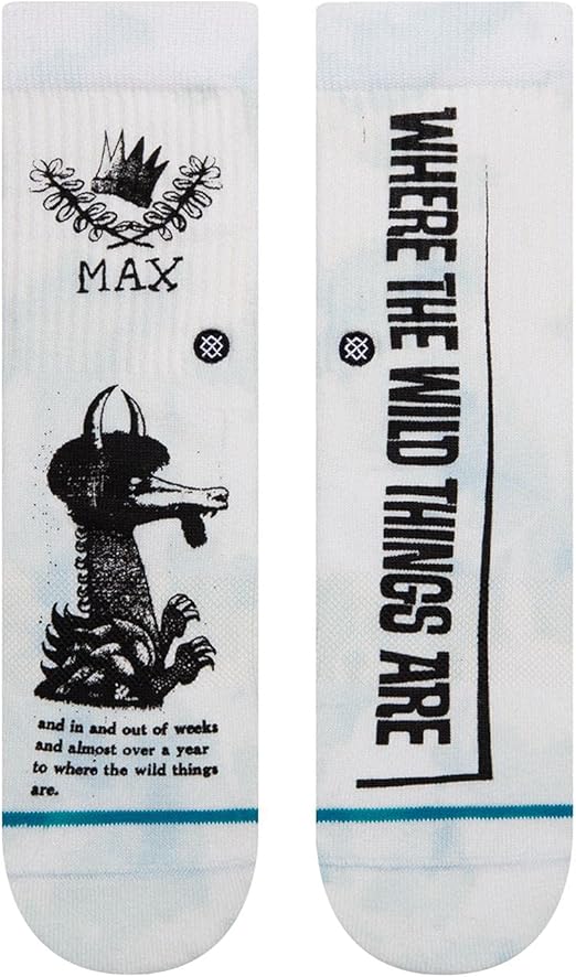 Out of weeks kids c sock 2022 - A pair of white socks with a small, dark-colored bird on them.