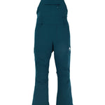 Burton Women's Avalon Stretch 2L Bib Pant 2025 - Dark-colored bib pants with a stretchy material and white logos on the left leg.