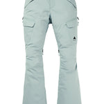 Burton Women's Gloria 2L Stretch Pants 2025 - Light gray pants with a subtle pattern of darker gray lines and small, dark gray dots on the left leg.