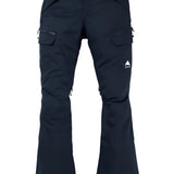 Burton Women's Gloria 2L Stretch Pants (Short) 2025 - Dark-colored pants with a slight sheen, featuring zippered pockets and a belt loop on the waistband.