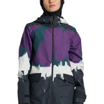 Burton Women's Lalik 2L Jacket - A purple jacket with a black hood and white accents on the sleeves.