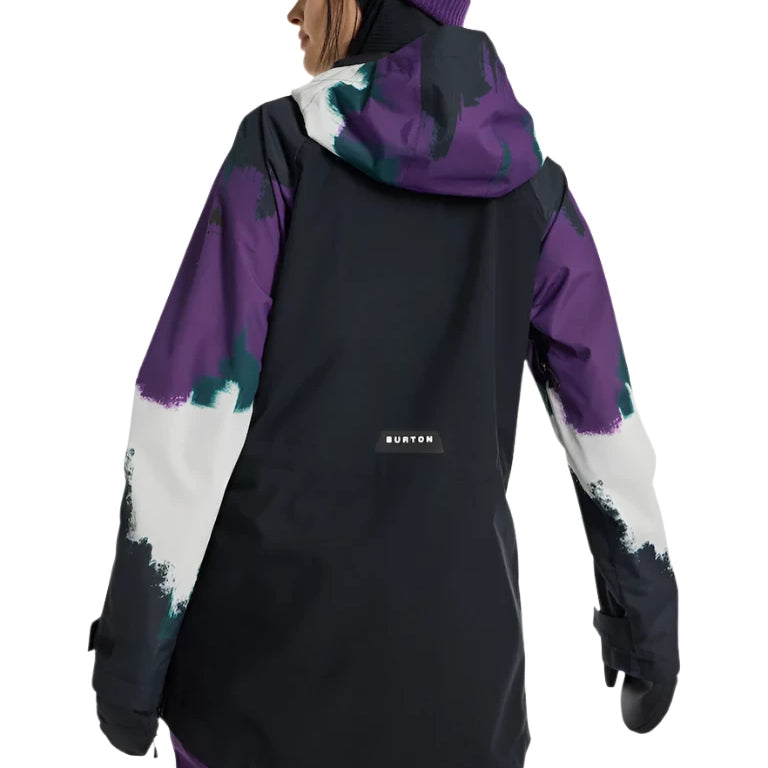Burton Women's Lalik 2L Jacket 2025 - A purple and black jacket with a white logo on the left chest area.