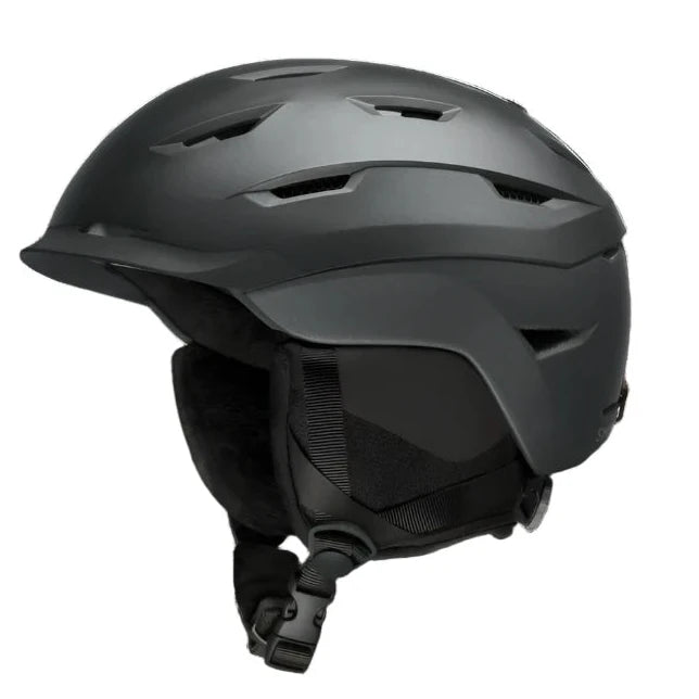 Smith Women's Liberty MIPS Helmet 2025 - A black helmet with a matte finish, featuring ventilation holes and a strap at the back.