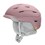 Smith Women's Liberty MIPS Helmet 2023 - A dusty rose-colored helmet with a sleek design and ventilation holes on top.