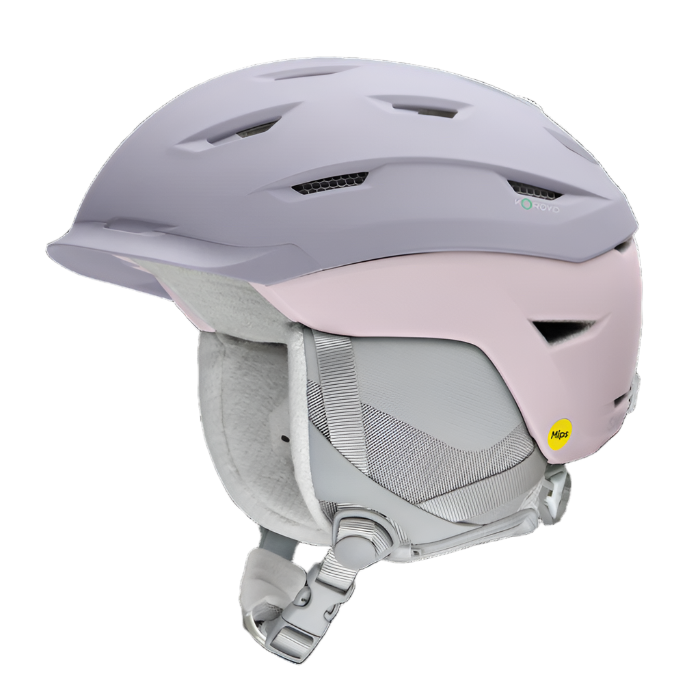Smith Women's Liberty MIPS Helmet 2025 - A white helmet with a black visor and ventilation holes on top.