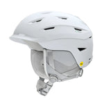 Smith Women's Liberty MIPS Helmet 2023 - A white helmet with a black visor and ventilation holes on top.