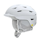 Smith Women's Liberty MIPS Helmet 2023 - A white helmet with a black visor and ventilation holes on top.