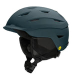 Smith Women's Liberty MIPS Helmet 2025 - A dark gray helmet with a black chin strap and ventilation holes on top.