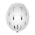 Smith Women's Mirage MIPS Helmet 2025 - A white helmet with a sleek design and ventilation holes on top, featuring a prominent MIPS label at the back.