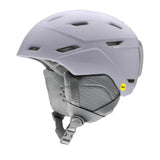 Smith Women's Mirage MIPS Helmet 2023 - A white helmet with a black visor and ventilation holes on top, featuring a MIPS liner for added safety.