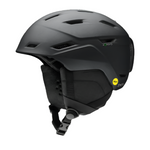 Smith Women's Mirage MIPS Helmet 2023 - A black helmet with a white logo on the side and a silver buckle at the back.