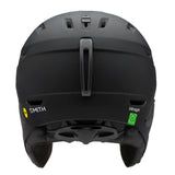 Smith Women's Mirage MIPS Helmet 2025 - A black helmet with a white logo on the side and a green sticker on the back.