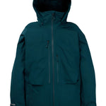 Burton Women's Pillowline GORE-TEX Insulated Jacket 2025 - A dark green insulated jacket with a hood, featuring two zippered pockets on the front and a white logo on the left sleeve.