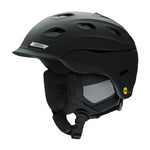 Smith Women's Vantage MIPS Helmet 2025 - A black helmet with a white logo on the front and a silver sticker on the side.