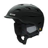 Smith Women's Vantage MIPS Helmet 2025 - A black helmet with a white logo on the front and a silver sticker on the side.