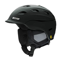 Smith Women's Vantage MIPS Helmet 2025 - A black helmet with a white logo on the front and a silver sticker on the side.