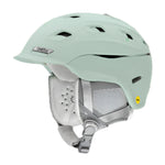 Smith Women's Vantage MIPS Helmet 2025 - A mint green helmet with a sleek design, featuring ventilation holes and a prominent "MIPS" logo on the side.