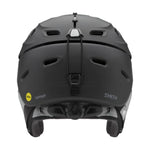Smith Women's Vantage MIPS Helmet - A black helmet with a white logo on the front and a strap at the back.