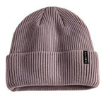 Autumn Select Beanie 2025 - A light brown beanie with a ribbed texture and a folded cuff at the bottom.