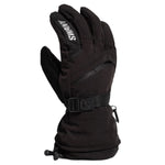 Swany X-Over Glove 2025 - A black glove with a white logo on the wrist strap and a zippered pocket on the back of the hand.