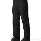 Women’s black cargo pants with side pockets and adjustable waist tabs