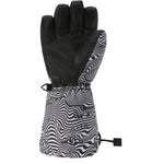 Dakine Junior's Tracker Glove 2025 - A black glove with a textured palm and fingers, featuring a pattern of wavy lines on the back.