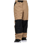 Airblaster Junior's Boss Insulated Pant 2025 - Black snow pants with a black logo on the left leg and a white stripe down the side of each pant leg.